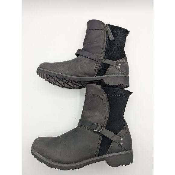 Eddie Bauer | Covey 2.0 Winter Ankle Boots Brown Leather Side Zip | US 9 - Picture 4 of 11